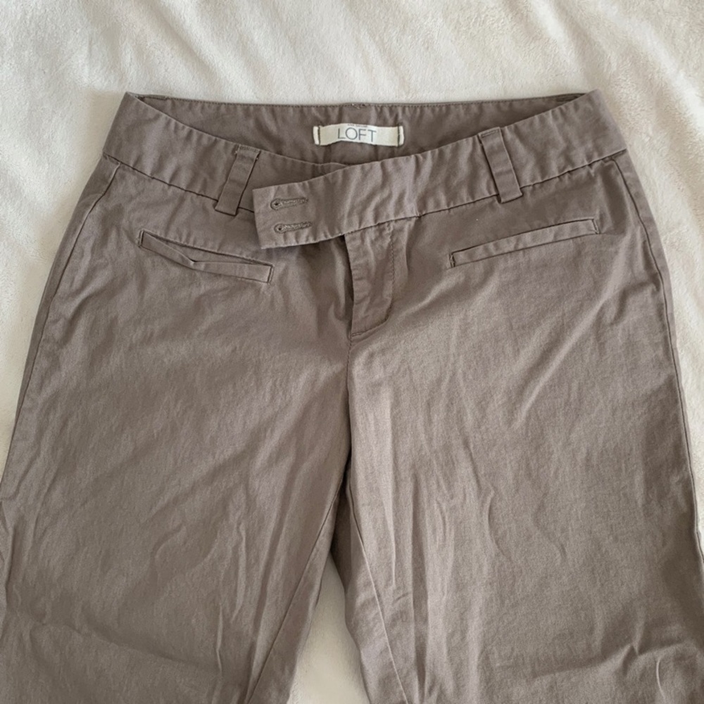 Loft Crop Pants size 0P - deep taupe